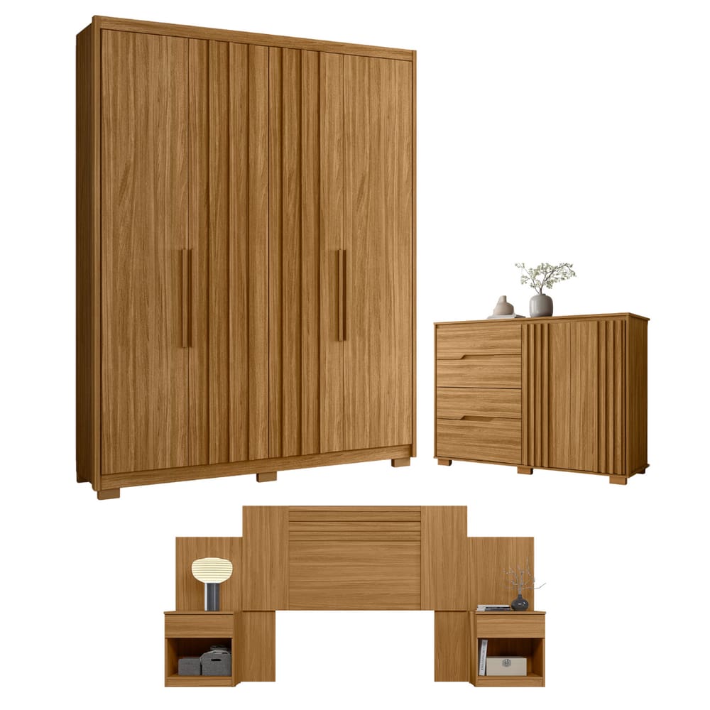 Jogo Quarto Completo Manchester Freijó Cinza