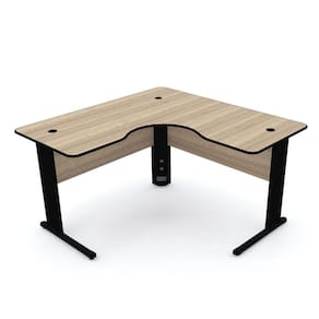 Mesa Em L P/ Escritório 150X150 Pandin Maxxi - Naturalle/Preto