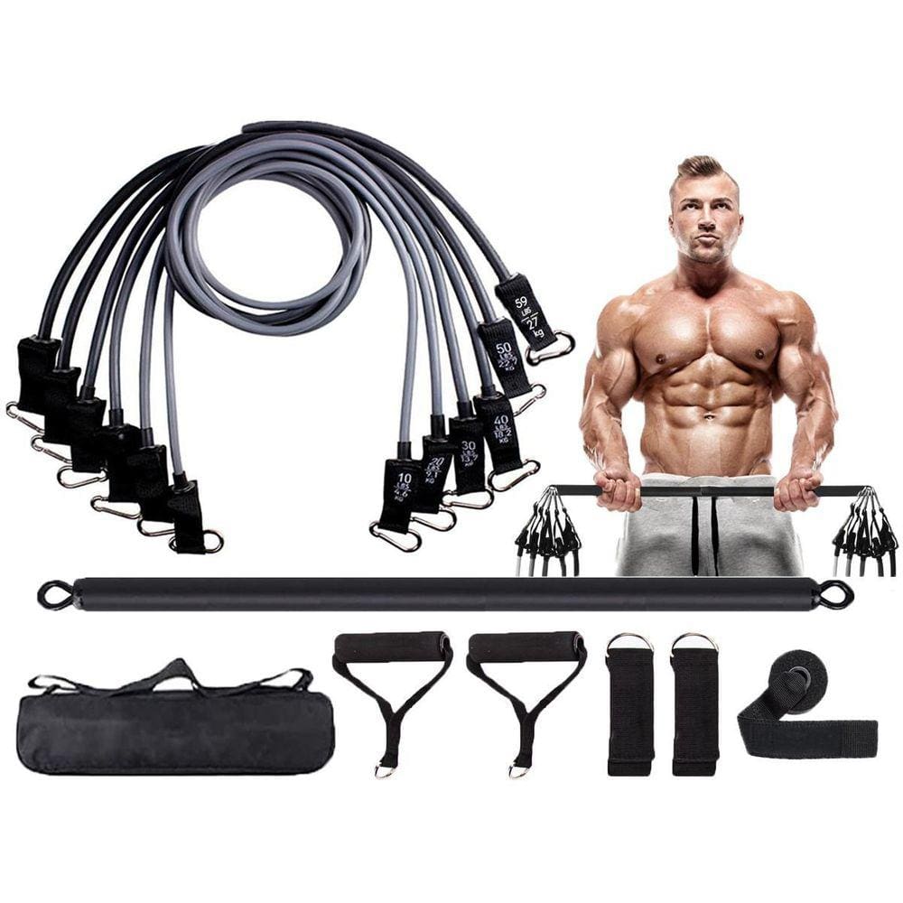 Kit Tubing Extreme Pro 95Kg Barra Exercícios E Super Sacola