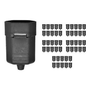 Kit 50 Tomada De Extensão 10A Plug Pino 2P+T Preto Margirius