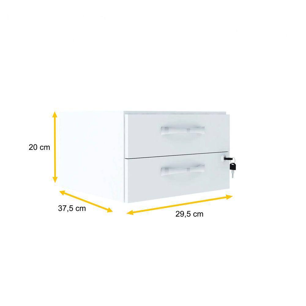 Gaveteiro Aéreo 2 Gavetas Pandin Maxxi - Branco