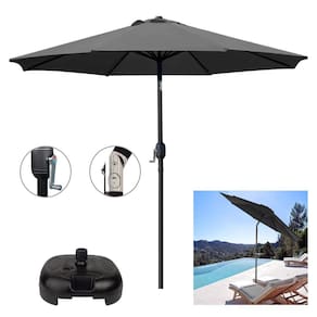 Ombrelone 3 metros Com Base Manivela Articulado Maresias Para Piscina Cinza - AMZ