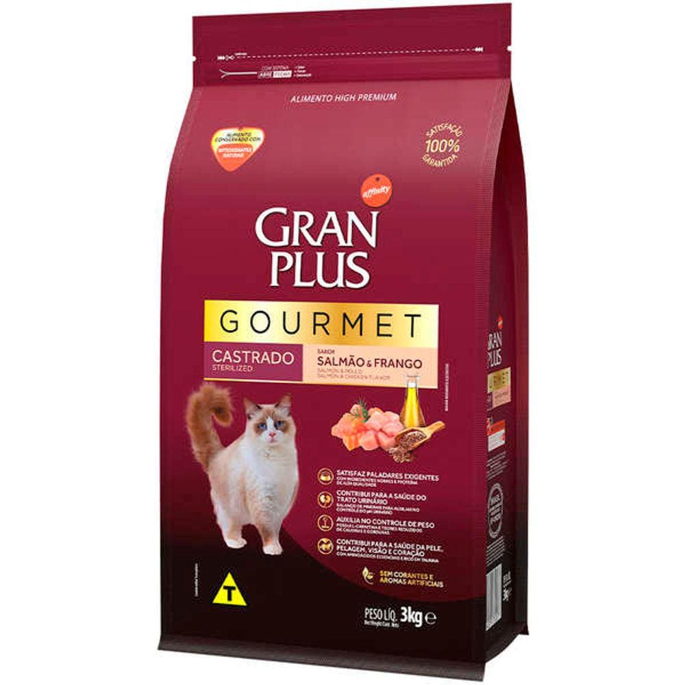 Gran Plus Gourmet Gatos Ad.Castr.Salmao/Fran 3 Kg