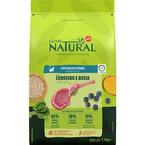 Guabi Natural Gatos Ad.Castr.Cordeiro/Aveia 7,5Kg