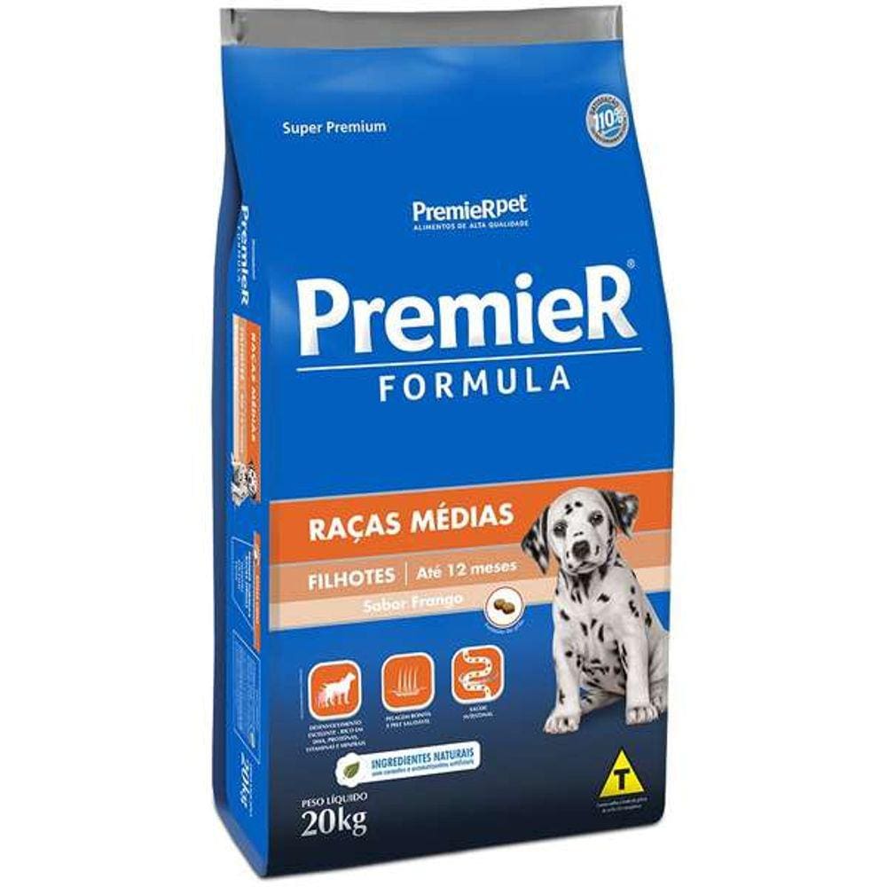 Premier Caes Fil. Raças Medias 20 Kg