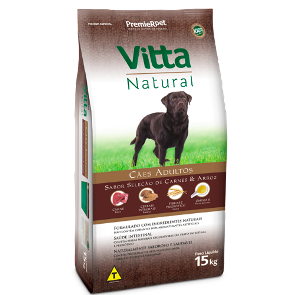 Vitta Natural Caes Adulto Carne 15 Kg