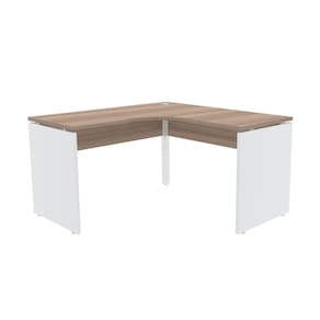 Mesa Em L P/ Escritório 145X145 Pandin P25 - Naturalle/Branco