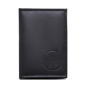 Porta Documento CNH RG Couro Divisorias Para Cartoes Plasticos Internos Estampa Medalha São Bento