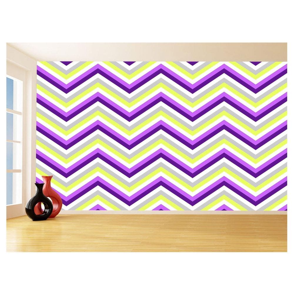 Papel De Parede 3D Sala Chevron Zig Zag Listras 3,5M Zig61