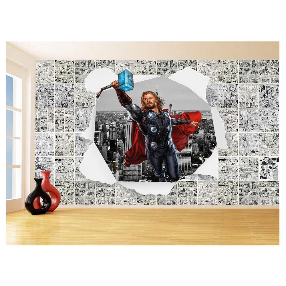 Papel De Parede 3D Heróis Página Quadrinhos Hq 3,5M Nhma226