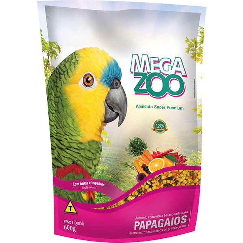 Mega Zoo Papagaio Frutas e Legumes 600 g