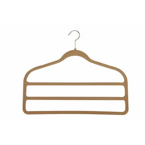 Cabide Veludo Vizapi Adulto Velvet 45X37Cm Com 3 Barras Para Calça Bege Marfim
