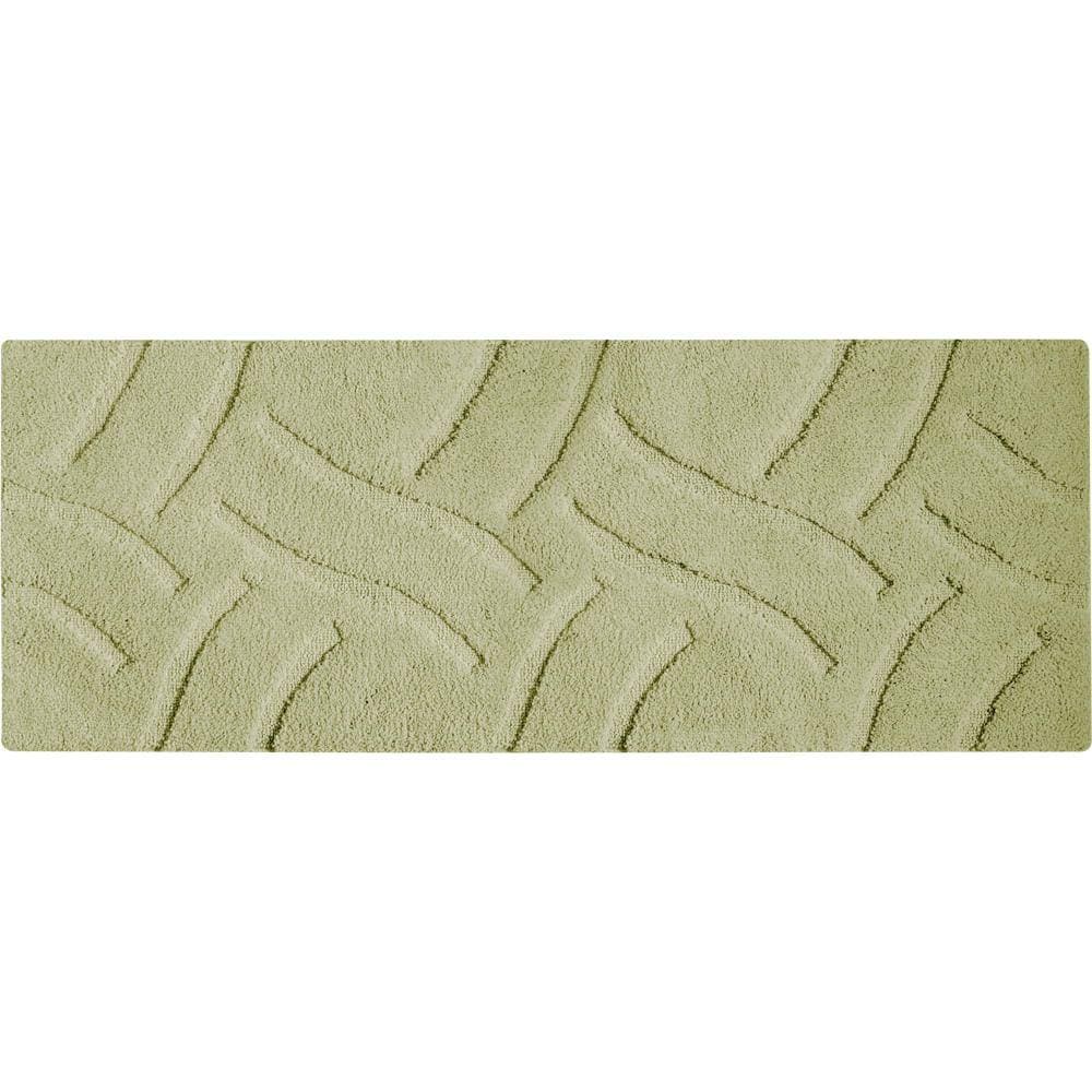 Tapete De Banheiro Quarto Microfibra Base Látex Antiderrapante Vizapi Luxury 55X140Cm Verde