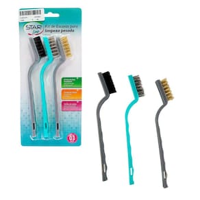 Kit 3 Escovas de Limpeza Pesada Gordura Ferrugem Grelha