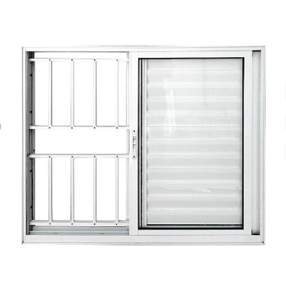 Veneziana 100x120 3 Folhas c/Grade - Alumínio Branco - Linha 25 Suprema