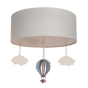 Luminária Plafon Balão Cúpula 40x15cm Cinza