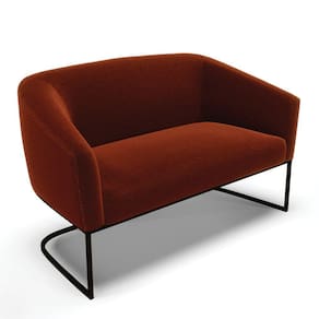 Sofá Namoradeira 2 Lugares Base Industrial Preto Stella Bouclê Terra D03 - D`Rossi