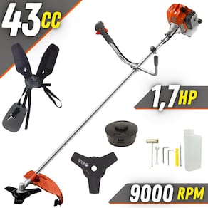 Roçadeira Aparador de Grama Á Gasolina Tekna RL430ACN-TK Motor 2T 43cc 1,7HP Modelo Completo Com Lâmina 3 Pontas e Cabeçote Nylon