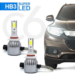 Par Lâmpadas HB3 Farol Alto Toyota Hilux 2013 2014 2015 2016 Super Led C6 6000k 7200 Lumens Branco Frio Efeito Xenon