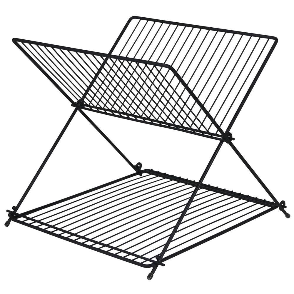 Escorredor De Loucas 2 Niveis Dobravel X Preto Viena