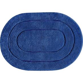 Tapete De Banheiro Algodão Oval Vizapi Erode 60X90Cm Azul Bic
