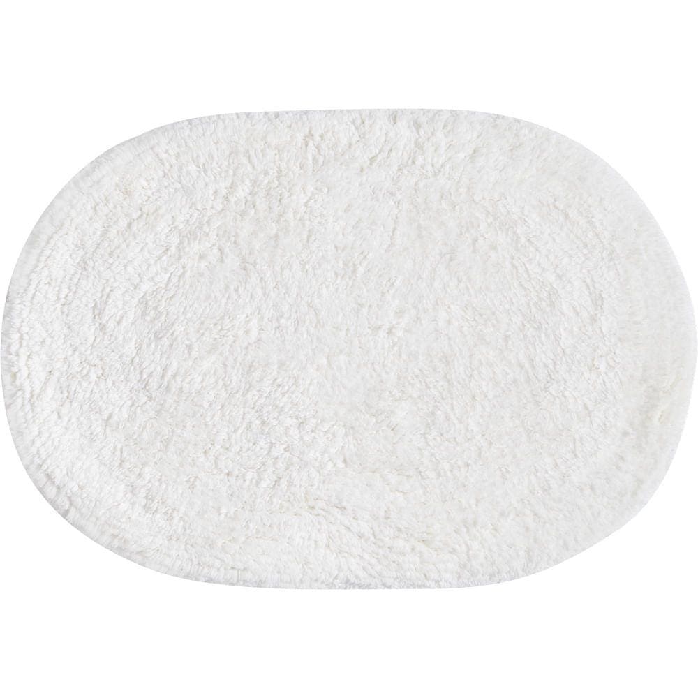 Tapete De Banheiro Algodão Oval Vizapi Dahr Vz105Pp 40X60Cm Branco