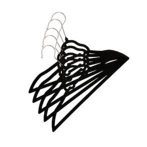 Cabide Veludo Vizapi Infantil BebêVelvet C/ 5 33X21Cm Com Barra Para Calça Carro Preto