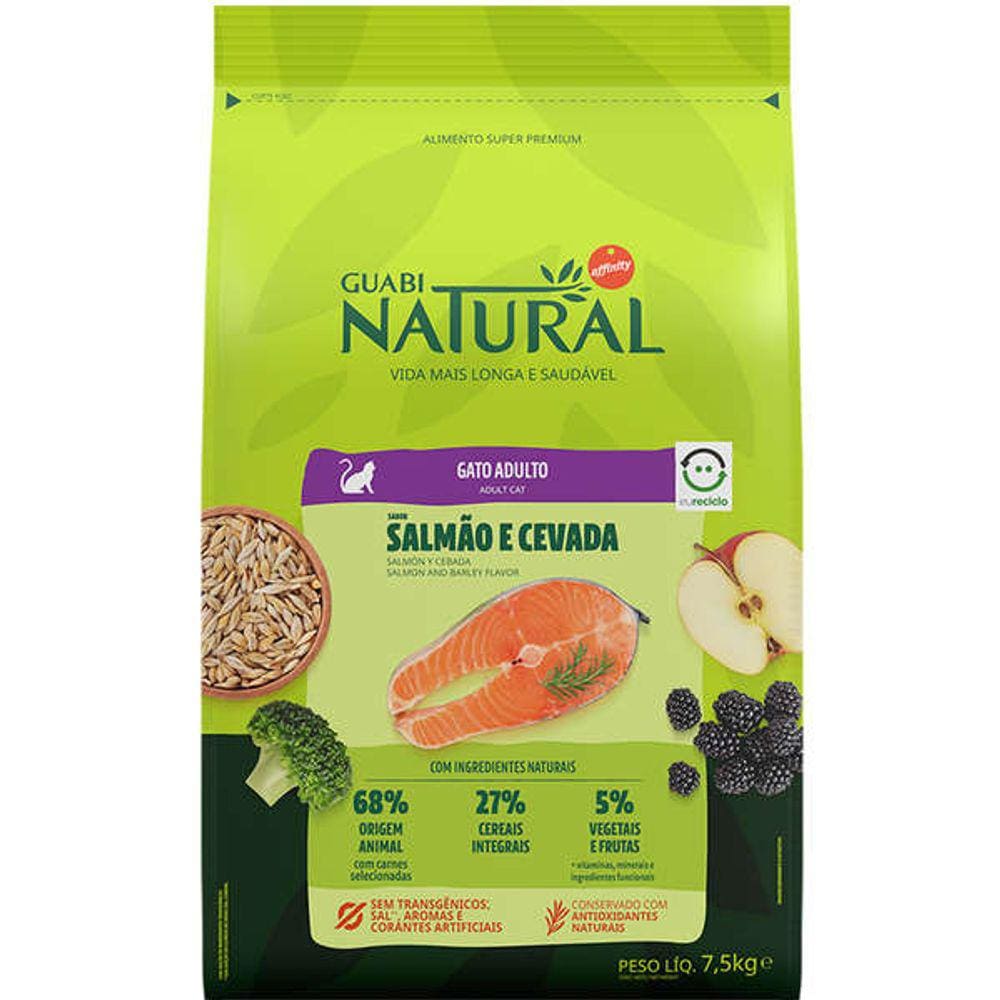 Guabi Natural Gatos Ad. Salmao/Cevada 7,5kg