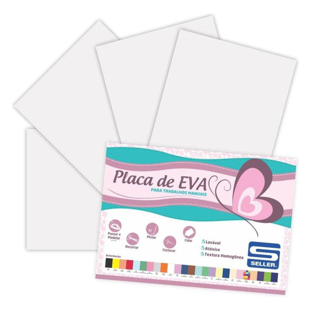 Placa de EVA 40X60cm Branco pacote com 10 folhas - Seller