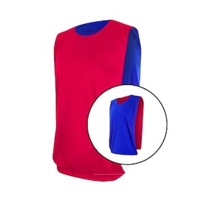 Kit com 20 Coletes Esportivos Dupla Face TRB Vermelho e Azul