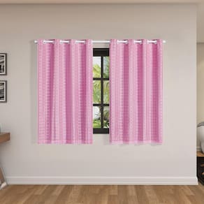 Cortina Blackout 2,00 X 1,40 Voal Corta Luz Sala Quarto Rosa