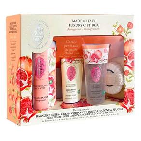 Kit Florentina Spa Pomegranate - Sabonete Liquido 500ml + Shower Gel 200ml + Body Lotion 200ml + Sabonete 115g + Esponja de Banho