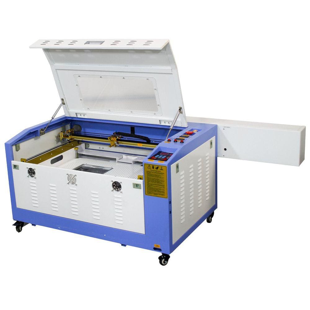 Máquina CNC Router Laser Corte e Gravação 60x40cm 60w Mesa de Elevação com Sensor Fluxo de Água 220v