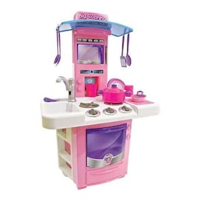 Cozinha Infantil Rosa Completa Com Pia e Fogão - Big Star