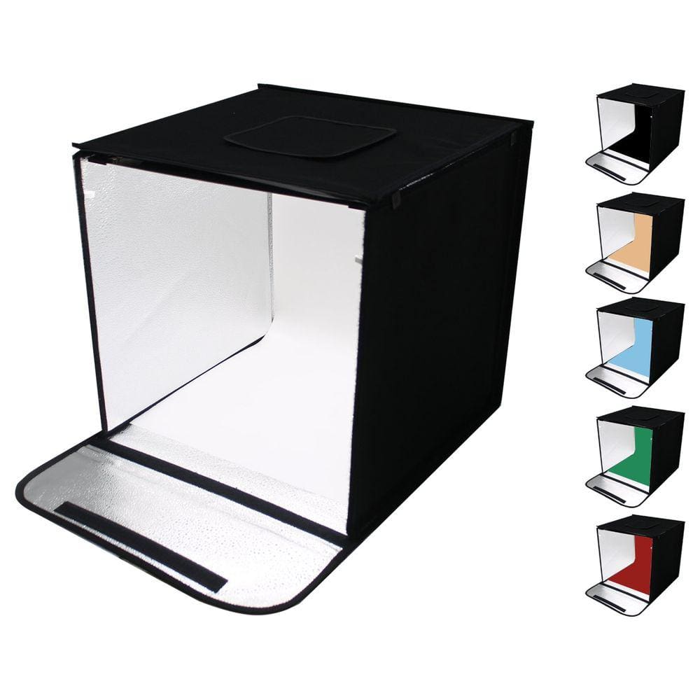 Mini Estúdio Cabine  Fotográfico Portátil 60x60cm 2 Barra Led com 6 Fundos