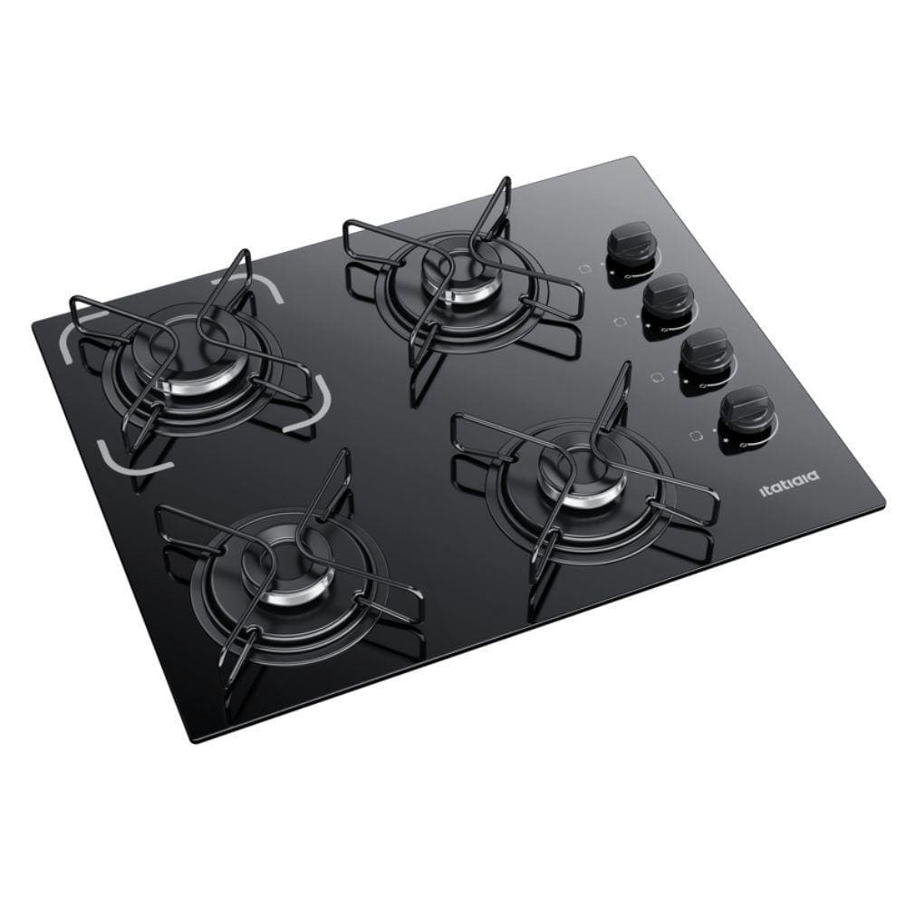 Cooktop 4 Bocas Itatiaia Essencial com Mesa de Vidro Temperado e Acendimento Automático Preto Bivolt