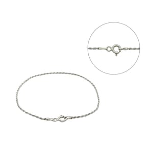 Pulseira Elo Cordão Baiano Trançado Prata 925 19,3cm Fina