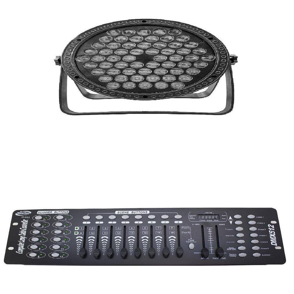 Kit 10 Par Led Slim Rgb 3 Em 1 Full 60 Leds + Mesa Dmx 512