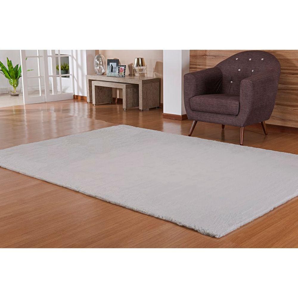 Tapete Pele Bangor 100x150 Prata Unico