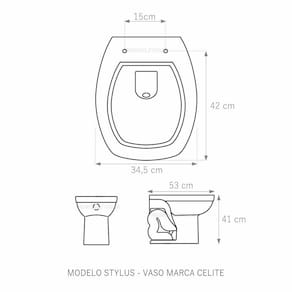 Tampa Vaso Stylus Caramelo Claro Tampa Vaso Celite Mdf