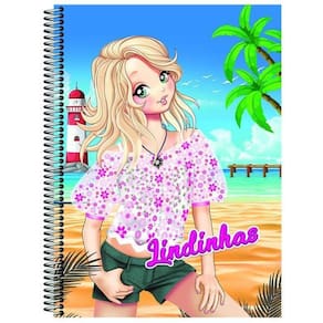 Caderno Universitário Espiral Capa Dura Lindinhas 10