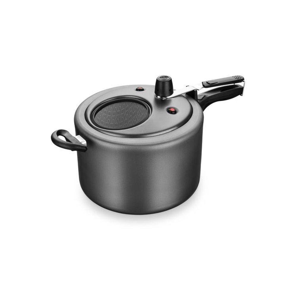 Panela De Pressão Superior Mta Com Visor Grafite 8,0 Litros