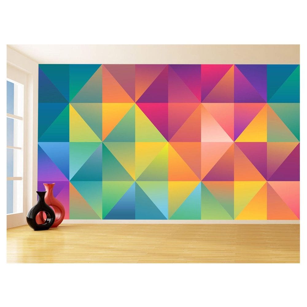 Papel De Parede Geométrico Triângulos Abstrato 3,5M Gmt84