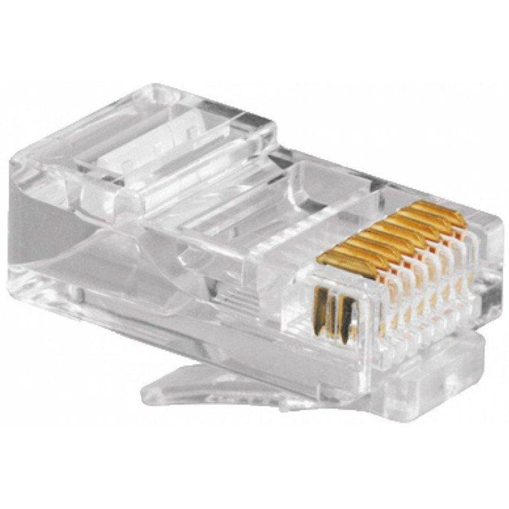 Conector Rj45 Cat 5E Macho Com 10 Peças