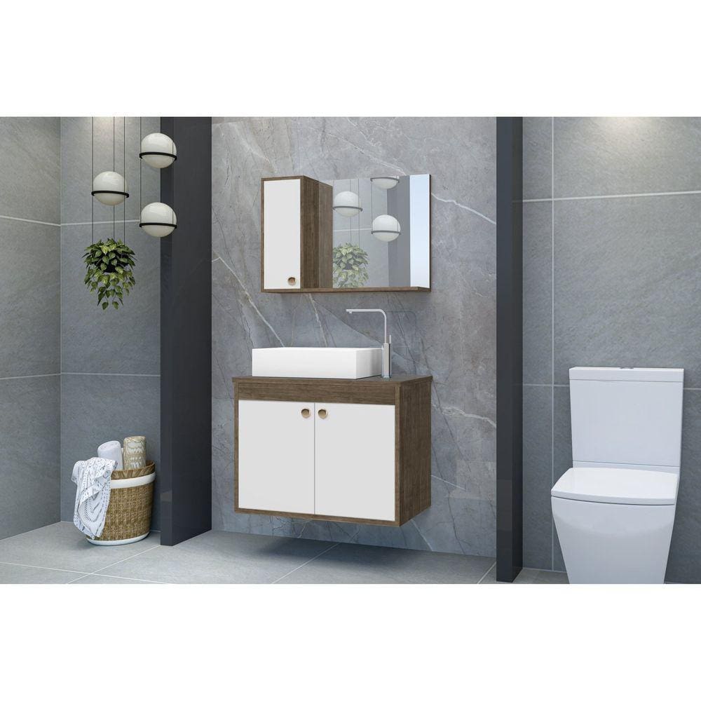 Conjunto para Banheiro Clean 60 com Cuba Avelato / Branco