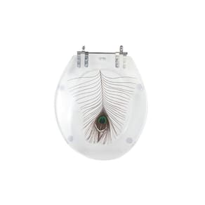 Assento Sanitário Poliéster para Louça Ravena/izy deca Aço Decorado `pena de Pavão` Incolor Incolor
