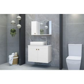 Conjunto para Banheiro Clean 60 Mármore Sintético Branco
