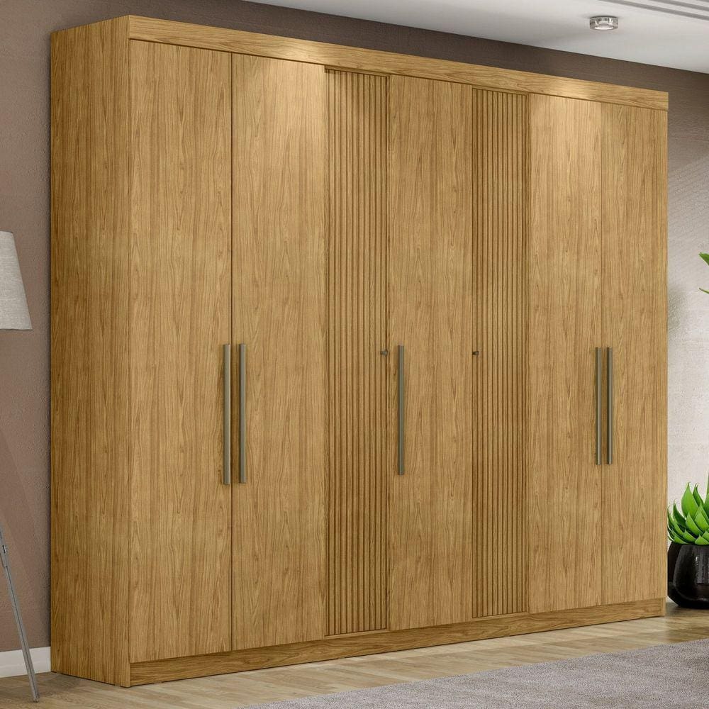 Guarda-roupa Casal 7 Portas 2 Gavetas Atenas Espresso Móveis Marrocos/Marrocos Ripado