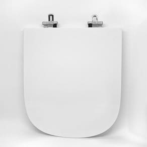 Assento Sanitário Poliéster para Louça Gap roca Super Luxo Cromado Branco