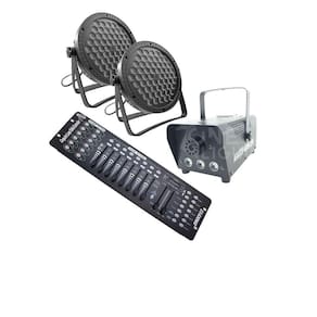 Kit 2 Parled Slim 60 Led 3W + Máq Fumaça 600 + Mesa Dmx512